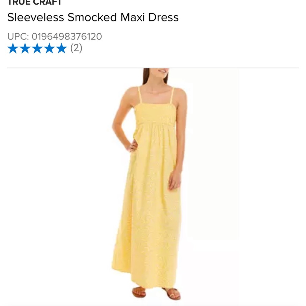 Maxi Dress True Craft Sleeveless Smocked size small NWT